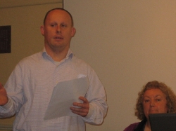 A photo of IRN member Brian Donohoe giving a presentation on research methods IRN Workshop 2 Galway 2