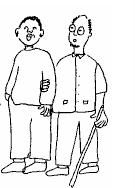 A picture of a person supporting another person with a disability